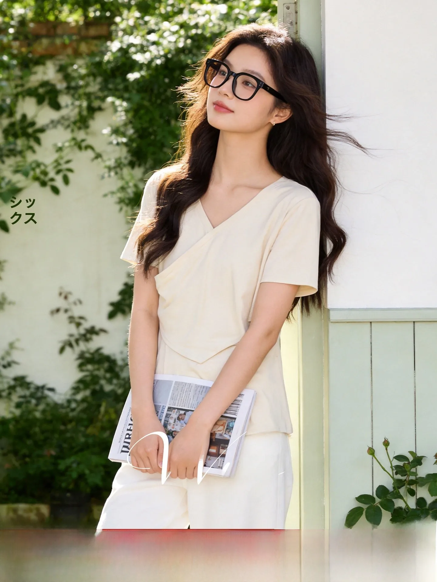 Slimming Effect Cross Waist V-Neck plus Size T-Shirt Summer New Casual Style Cotton Polyester Women's Top Meat Concealing
Slimming Effect Cross Waist V-Neck plus Size T-Shirt Summer New Casual Style Cotton Polyester Women's Top Meat Concealing