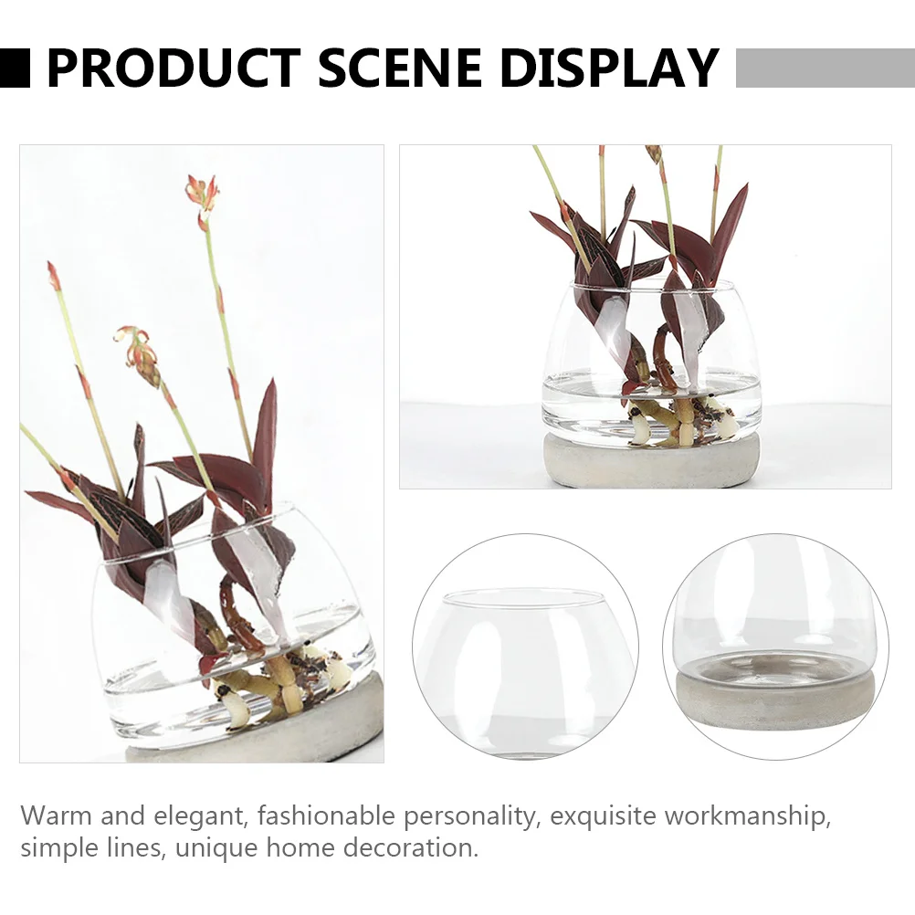 Simple Lines Glass Vase Cement Bottom Fashionable Personality Home Desktop Flower Container Glass Vase Simple Flower Ware 
Simple Lines Glass Vase Cement Bottom Fashionable Personality Home Desktop Flower Container Glass Vase Simple Flower Ware