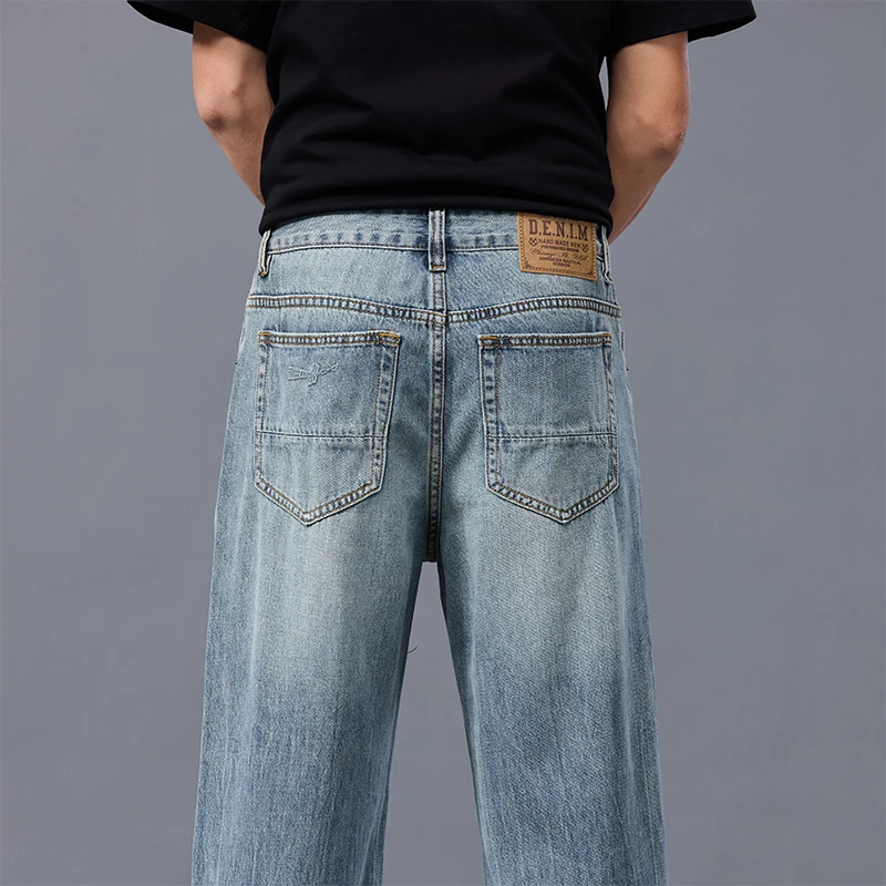 2025 Spring Summer Vintage Lightweight Cotton Lycra Loose Fit Straight Leg Business Casual Men's Blue Jeans Washed Wide Leg
2025 Spring Summer Vintage Lightweight Cotton Lycra Loose Fit Straight Leg Business Casual Men's Blue Jeans Washed Wide Leg