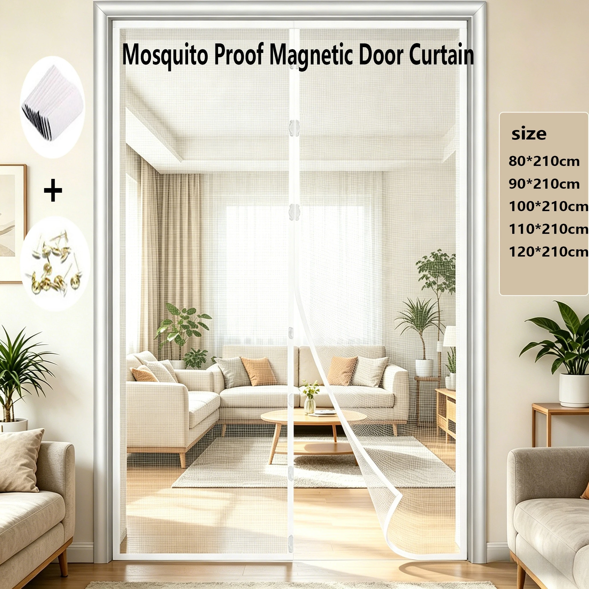 Mosquito Proof Magnetic Door Curtain, Magnetic Screen Door, Breathable Curtain for Home Kitchen
Mosquito Proof Magnetic Door Curtain, Magnetic Screen Door, Breathable Curtain for Home Kitchen