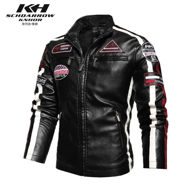 Men's motorcycle leather jacket, street racing jacket, European and American plus velvet plus plus plus size jacket
Men's motorcycle leather jacket, street racing jacket, European and American plus velvet plus plus plus size jacket