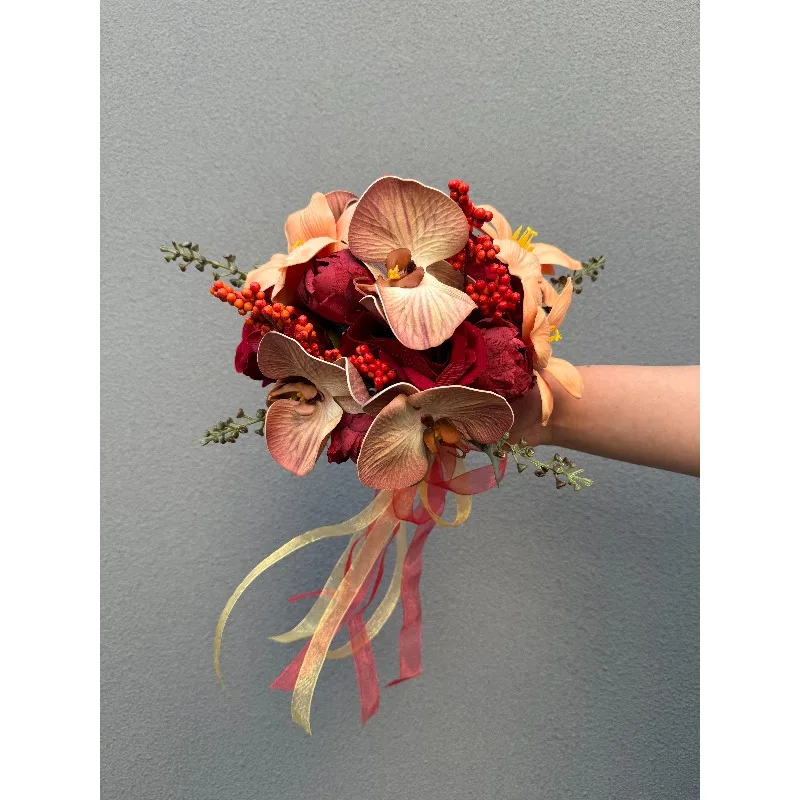 Золотой букет DIY, имитация цветов красного цвета, букет для китайской свадьбы, сферический свадебный подарок, новый, реальные фото
Золотой букет DIY, имитация цветов красного цвета, букет для китайской свадьбы, сферический свадебный подарок, новый, реальные фото