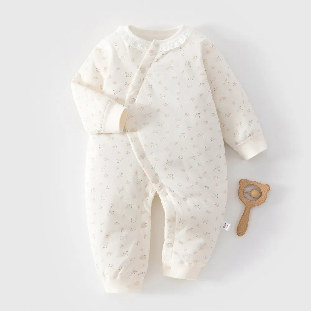 New Baby Outfit with Floral Pattern for Autumn 2026, Baby Girls' Onesie 0-18 Months Thick and Warm Jumpsuit
New Baby Outfit with Floral Pattern for Autumn 2026, Baby Girls' Onesie 0-18 Months Thick and Warm Jumpsuit