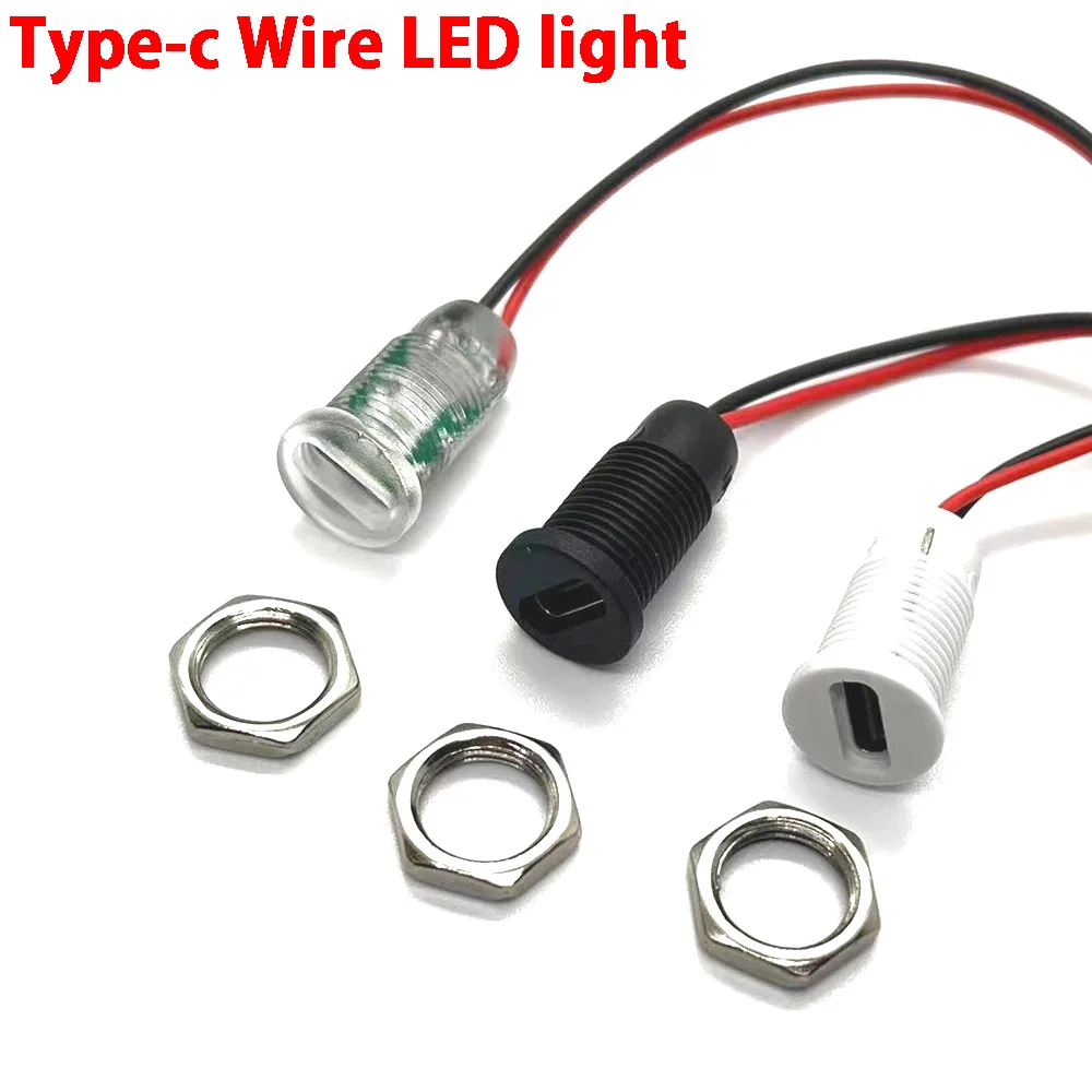 2Pin USB Type-c Waterproof Connector Direct compression female base Female Socket Charging Interface With Welding Wire LED light
2Pin USB Type-c Waterproof Connector Direct compression female base Female Socket Charging Interface With Welding Wire LED light