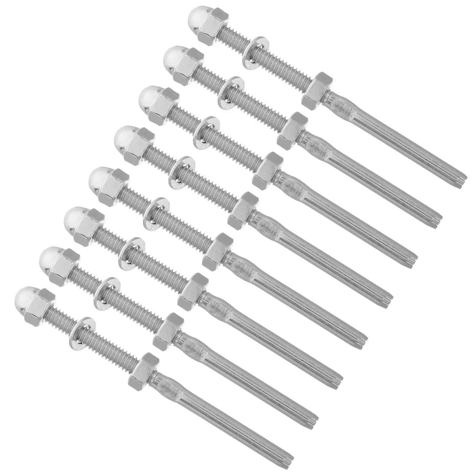 8Pcs Stair Wire Rope End Fitting Stainless Steel Straight Cable Railing Terminal for Wood Metal Post Cable Hardware Tensioner
8Pcs Stair Wire Rope End Fitting Stainless Steel Straight Cable Railing Terminal for Wood Metal Post Cable Hardware Tensioner