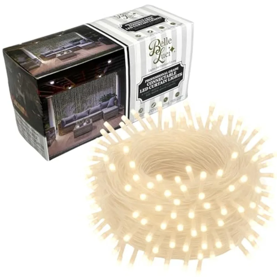 Belle Luci 608-Bulb Warm White Connectable LED Curtain Lights Outdoor Porch Decor 4'X7'
Belle Luci 608-Bulb Warm White Connectable LED Curtain Lights Outdoor Porch Decor 4'X7'