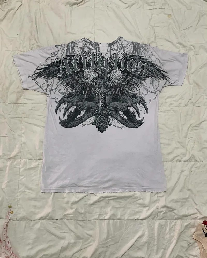 Gothic Affliction Cross T-Shirt American Retro Washed Cotton Short Sleeves Dark Aesthetic Outdoor Shirt
Gothic Affliction Cross T-Shirt American Retro Washed Cotton Short Sleeves Dark Aesthetic Outdoor Shirt