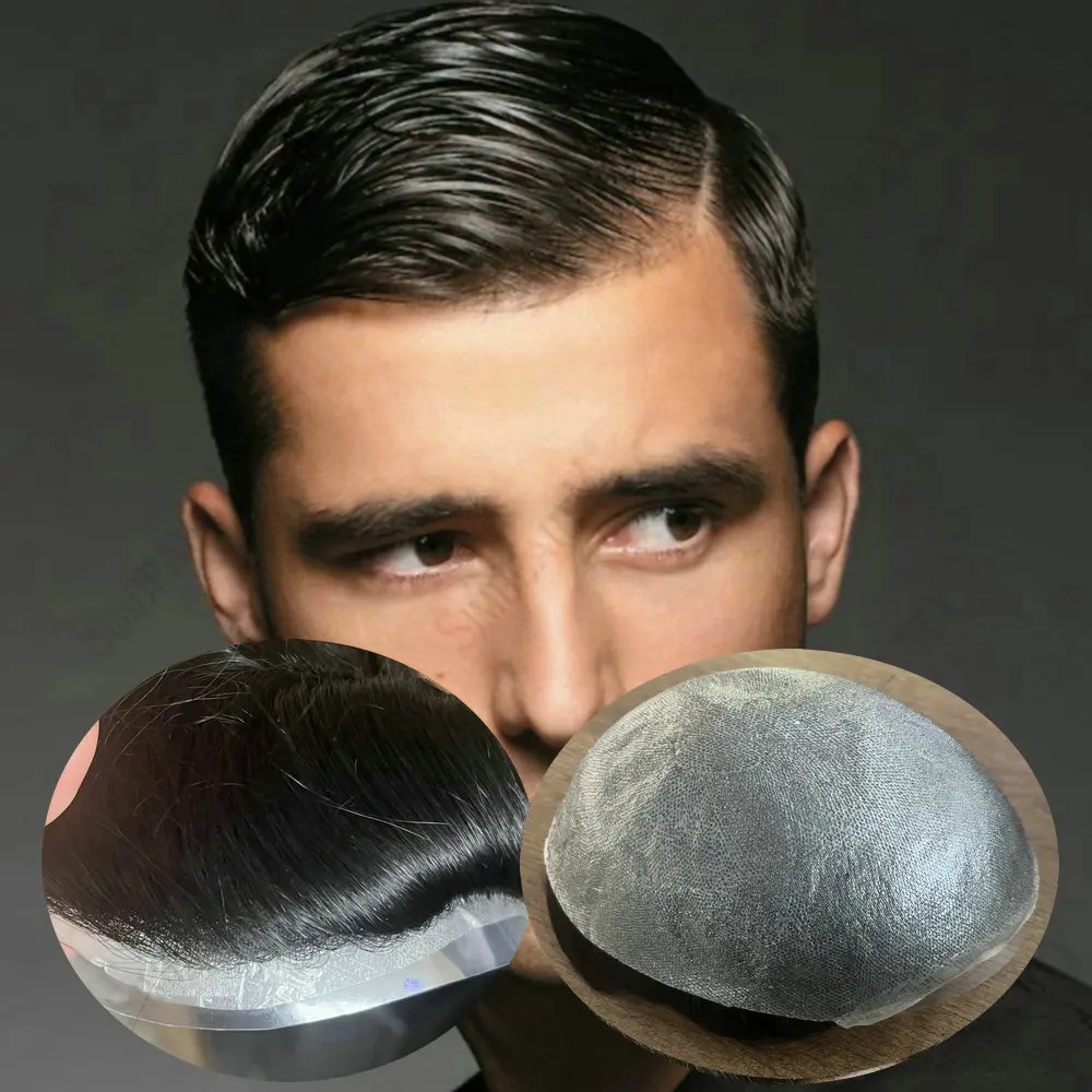 Realistic 0.02mm Thin Skin PU Human Hair Undetectable Men Toupee Brown Grey Black 80Density Male Hair Replacement System Prosthe
Realistic 0.02mm Thin Skin PU Human Hair Undetectable Men Toupee Brown Grey Black 80Density Male Hair Replacement System Prosthe