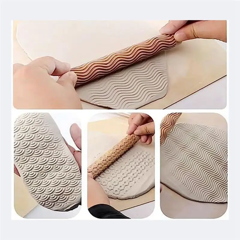 A84X-6 PCS Clay Rolling Pin Textured Hand Roller Wooden Handle Pottery Tools Set Durable Easy To Use
A84X-6 PCS Clay Rolling Pin Textured Hand Roller Wooden Handle Pottery Tools Set Durable Easy To Use