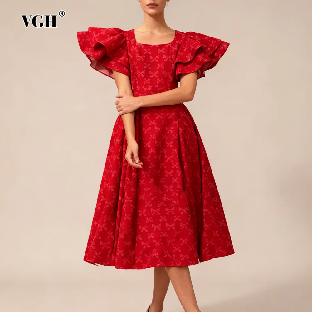 VGH Sweet Tunic Princess Dress for Women Square Collar Puff Sleeve High Waist Bownot Print A Line Mid Dresses Female 2026 Summer
VGH Sweet Tunic Princess Dress for Women Square Collar Puff Sleeve High Waist Bownot Print A Line Mid Dresses Female 2026 Summer