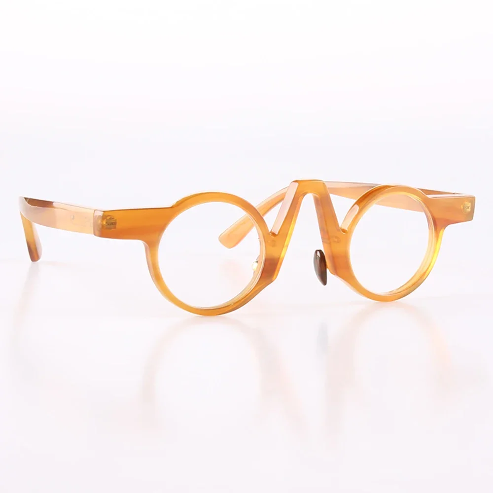 Women's Man Glasses Frames Custom Unique Handmade V Arch Thin Small Round Horn Prescription Eyeglass Frames Lenses Eyewear
Women's Man Glasses Frames Custom Unique Handmade V Arch Thin Small Round Horn Prescription Eyeglass Frames Lenses Eyewear