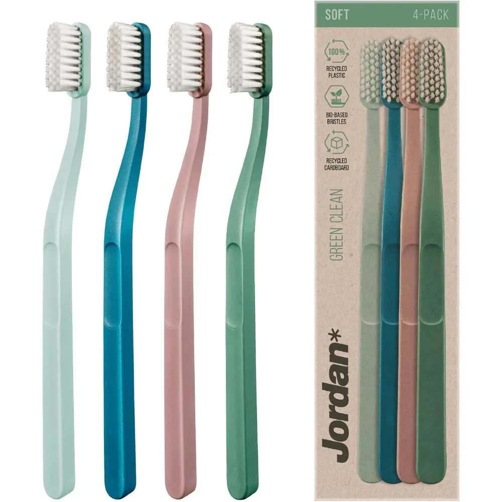 Green Clean Manual Toothbrush Sustainable Soft Bristles Mixed Colors 4 Pack
Green Clean Manual Toothbrush Sustainable Soft Bristles Mixed Colors 4 Pack