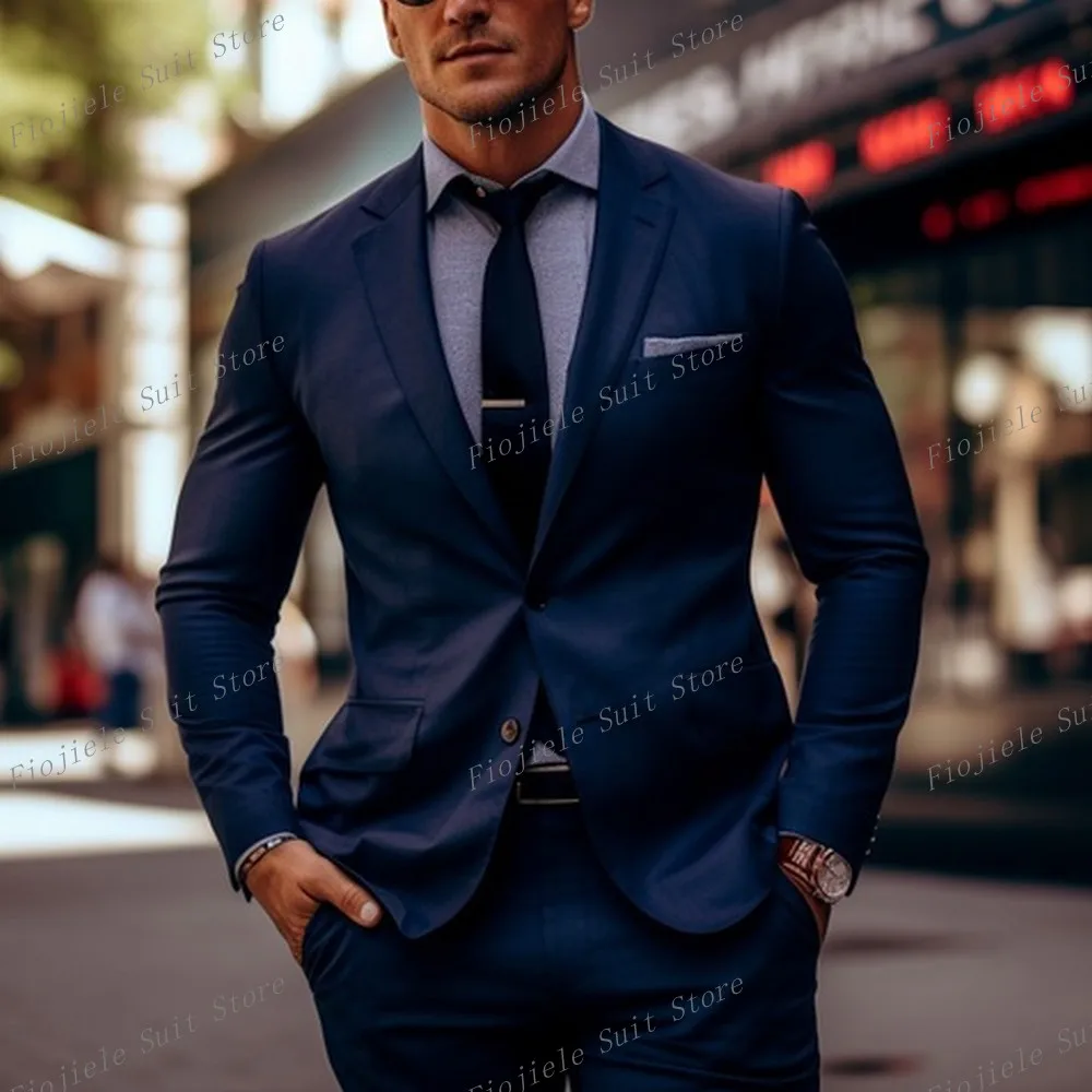 New Navy Blue Formal Occasion Male Tuxedos Groom Groomsman Wedding Party Prom Business Casual Men Suit 2 Piece Set Blazer Pants
New Navy Blue Formal Occasion Male Tuxedos Groom Groomsman Wedding Party Prom Business Casual Men Suit 2 Piece Set Blazer Pants