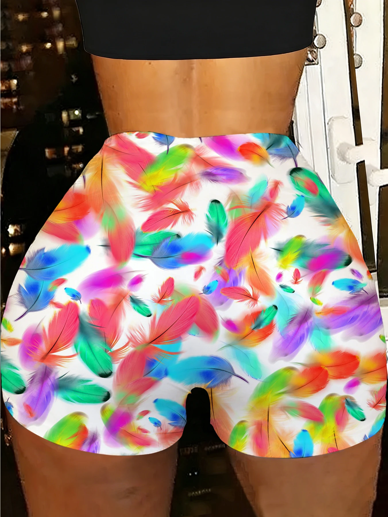 Gradient Color Printed Knit Shorts for Women Elastic Waist Lightweight Polyester Beach Shorts
Gradient Color Printed Knit Shorts for Women Elastic Waist Lightweight Polyester Beach Shorts