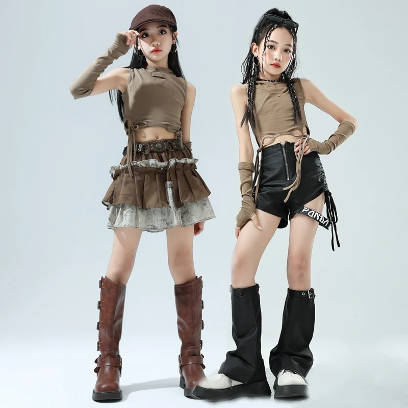 Festival Party Girl Jazz Dance Costume Childrens Street Dance K-POP Stage Show Set Kid's Hip Hop Show Performance Outfits XH1109
Festival Party Girl Jazz Dance Costume Childrens Street Dance K-POP Stage Show Set Kid's Hip Hop Show Performance Outfits XH1109