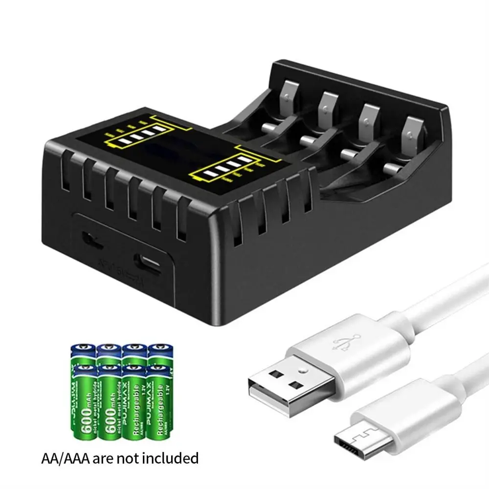 Black LED Indicator 4 Slot Smart Chargering USB Charger AAA/AA Charger Battery Fast Charger Battery Charger Battery USB Charger
Black LED Indicator 4 Slot Smart Chargering USB Charger AAA/AA Charger Battery Fast Charger Battery Charger Battery USB Charger