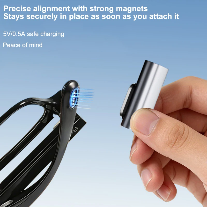 Magnetic Charging Adapter for Rokid Glasses 5V 0 5A Safe Fast Charge Aluminum Alloy Shell with Blue Indicator Light
Magnetic Charging Adapter for Rokid Glasses 5V 0 5A Safe Fast Charge Aluminum Alloy Shell with Blue Indicator Light 
