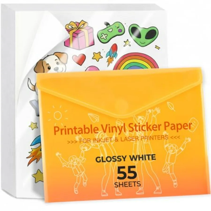 Premium Printable Vinyl Sticker Paper - for Inkjet and Laser Printer - Waterproof Inkjet Printable Vinyl - Dries Quickly and Ho
Premium Printable Vinyl Sticker Paper - for Inkjet and Laser Printer - Waterproof Inkjet Printable Vinyl - Dries Quickly and Ho