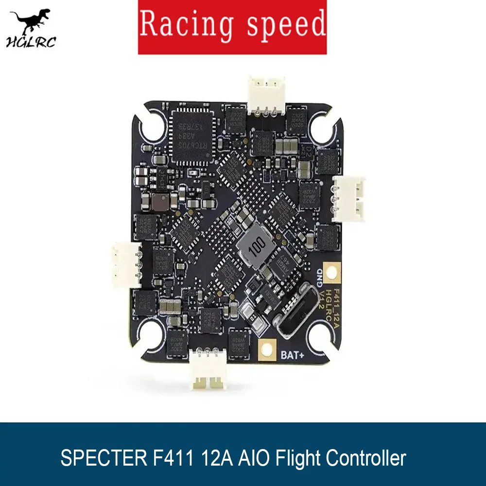 HGLRC SPECTER F411 12A AIO Flight Controller 4in1 ESC 400mW VTX UART ELRS 2.4G 2-4S 25.5x25.5mm for FPV Freestyle Drone
HGLRC SPECTER F411 12A AIO Flight Controller 4in1 ESC 400mW VTX UART ELRS 2.4G 2-4S 25.5x25.5mm for FPV Freestyle Drone