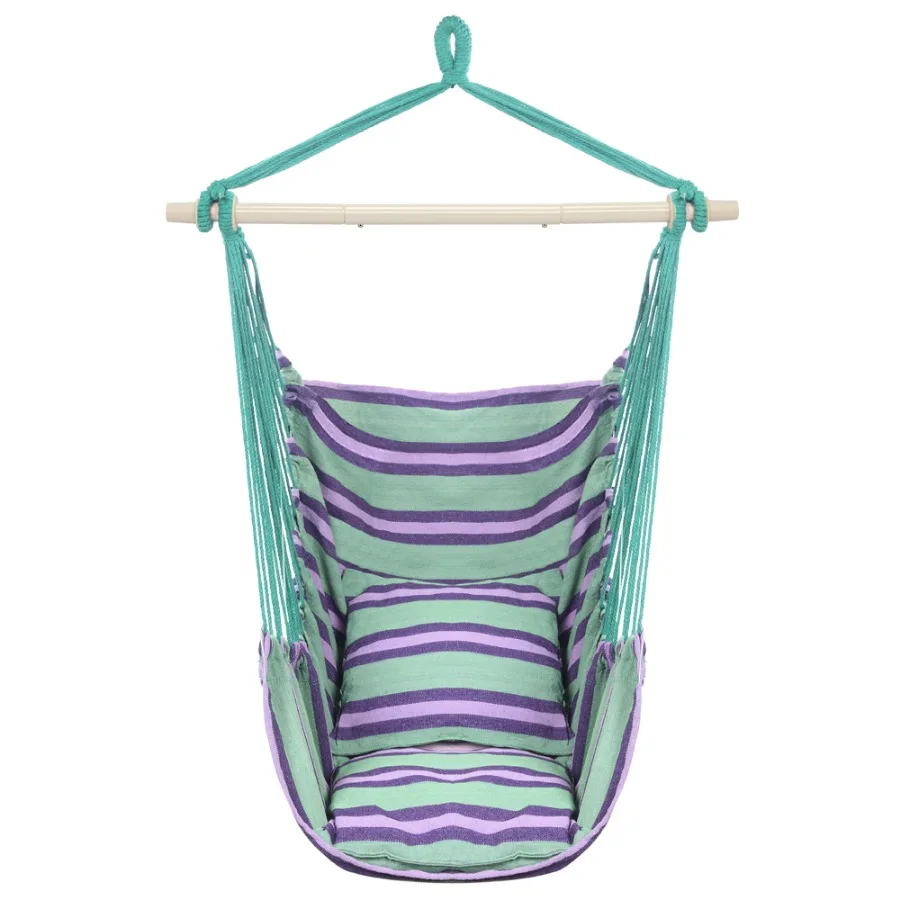 Distinctive Cotton Canvas Hanging Rope Chair with Pillows Green
Distinctive Cotton Canvas Hanging Rope Chair with Pillows Green