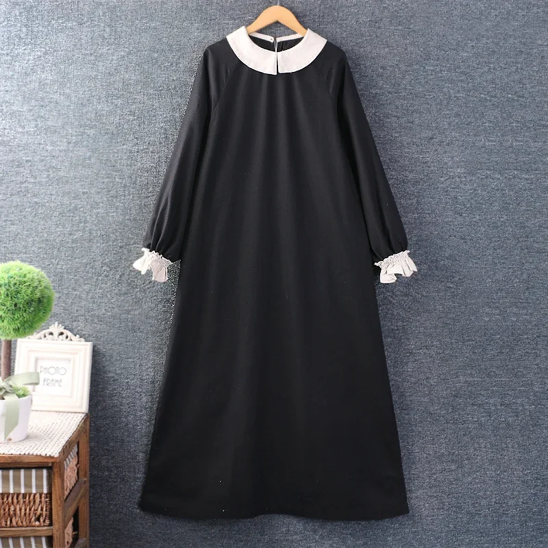 Mori Girl Cotton Linen Long Dress for Women, Long Sleeve, Peter Pan Collar, Casual Loose Midi Dresses, Spring, Japan Style, 2024
Mori Girl Cotton Linen Long Dress for Women, Long Sleeve, Peter Pan Collar, Casual Loose Midi Dresses, Spring, Japan Style, 2024