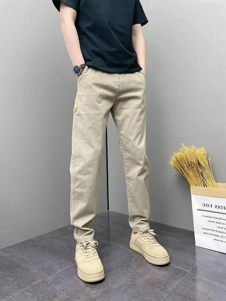 Мужские повседневные брюки Slim Fit, весна 2025, молодежные, однотонные, прямые, на молнии, со средней посадкой, длинные, модные, универсальные
Мужские повседневные брюки Slim Fit, весна 2025, молодежные, однотонные, прямые, на молнии, со средней посадкой, длинные, модные, универсальные