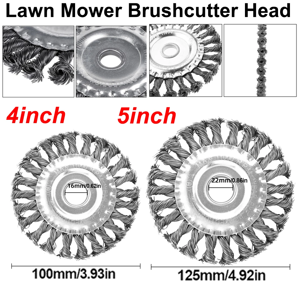 4/5inch Steel Wired Grass Trimmer Head Lawn Mower Brush Disc Twist Knot Brush Steel Wire Wheel Brush Disc Lawnmower Garden Tools
4/5inch Steel Wired Grass Trimmer Head Lawn Mower Brush Disc Twist Knot Brush Steel Wire Wheel Brush Disc Lawnmower Garden Tools