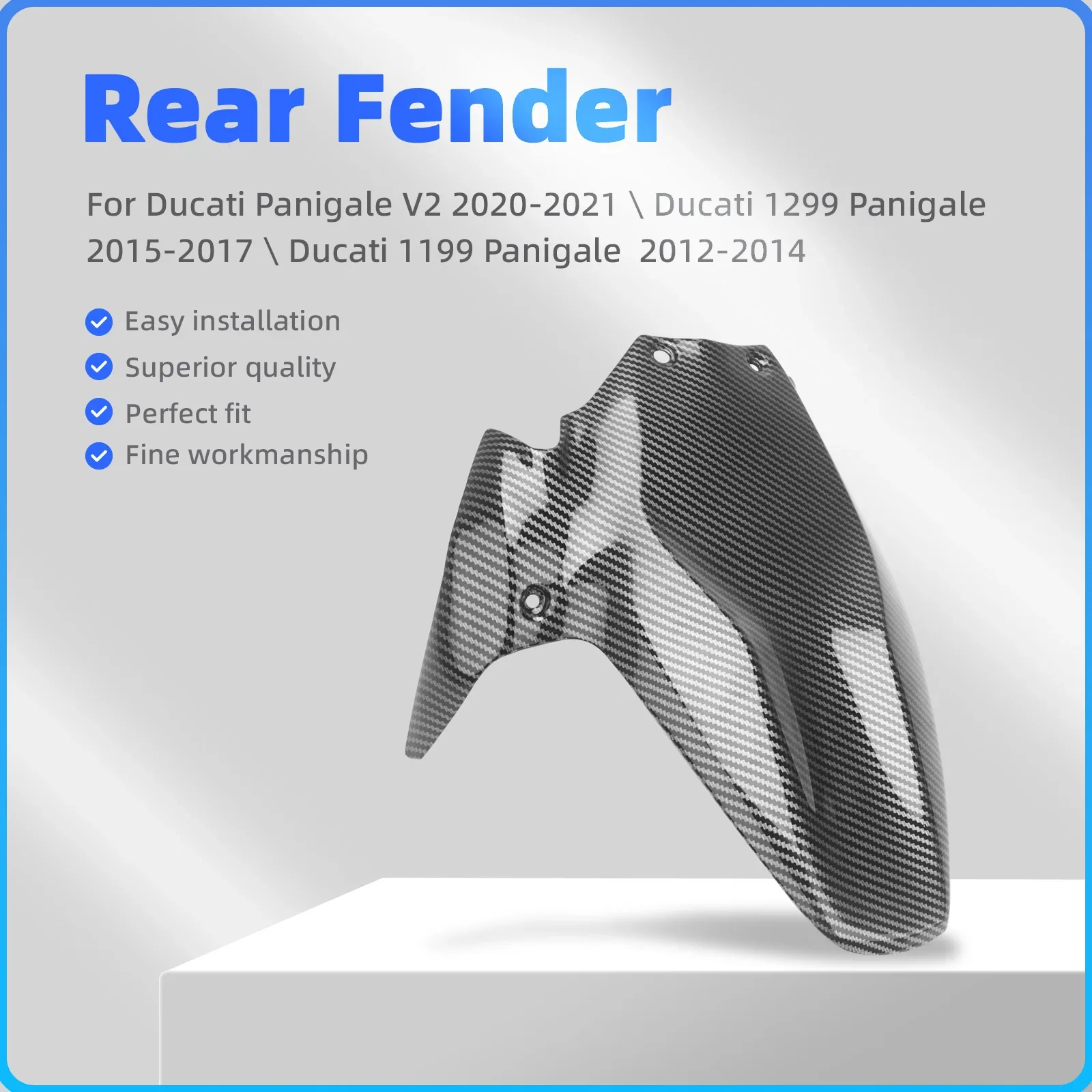 Abrazador llantas trasero fibra carbono ABS para motocicleta, Protector guardabarros, carenado para Ducati Panigale
Abrazador llantas trasero fibra carbono ABS para motocicleta, Protector guardabarros, carenado para Ducati Panigale