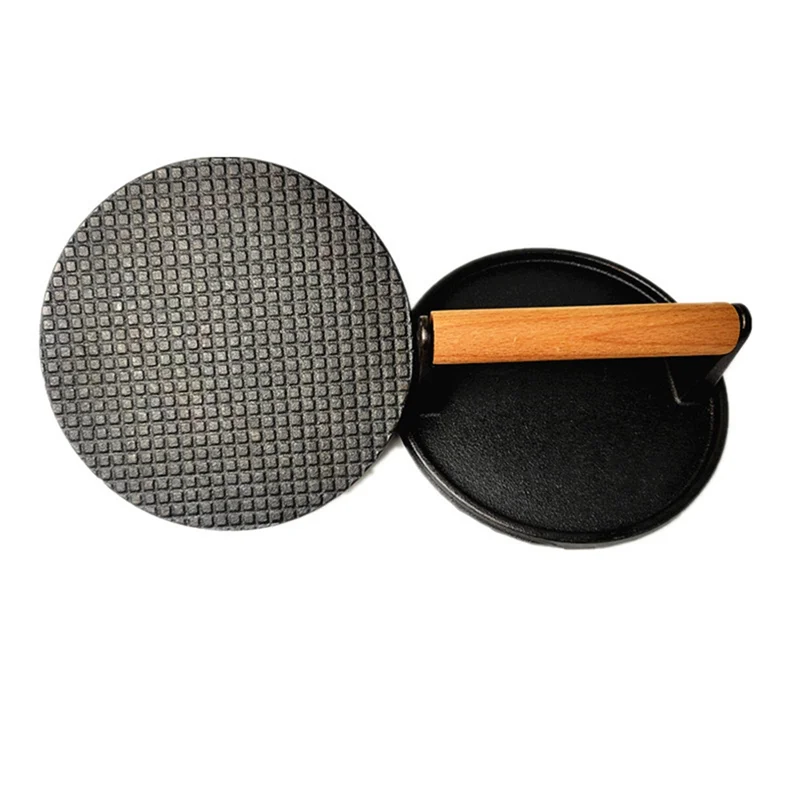 Burger Press 7Inch Round Cast Iron Smash Bacon Press Meat Steak With Wood Handle For Sandwich, Nonstick Pan
Burger Press 7Inch Round Cast Iron Smash Bacon Press Meat Steak With Wood Handle For Sandwich, Nonstick Pan
