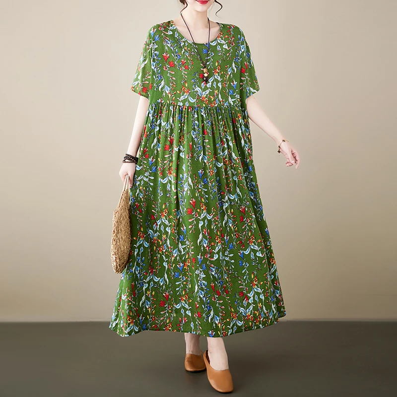 New Summer Vintage Print Short Sleeve Bohemian Beach Dress Women Casual Loose Oversize Dresses Elegant Fashion Ladies Clothing
New Summer Vintage Print Short Sleeve Bohemian Beach Dress Women Casual Loose Oversize Dresses Elegant Fashion Ladies Clothing
