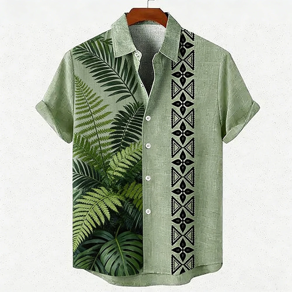 Men's new green linen short-sleeved shirt HD coconut tree pattern 3D printed shirt Hawaiian vacation outdoor social men's wear
Men's new green linen short-sleeved shirt HD coconut tree pattern 3D printed shirt Hawaiian vacation outdoor social men's wear