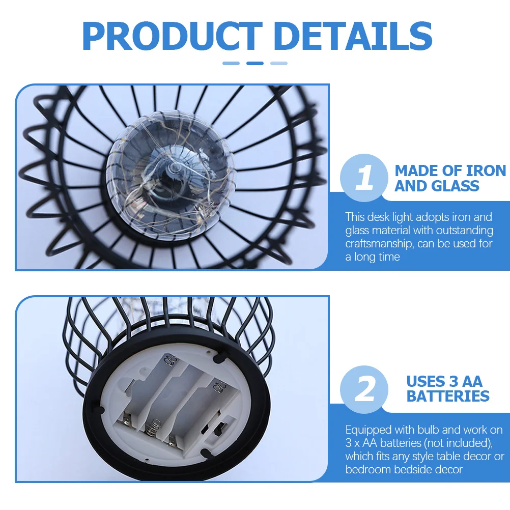 Warm Atmosphere Desk Lamp Creative Iron Glass Cage Design Small Table Light for Bedroom Living Room Decor Operated Lamp
Warm Atmosphere Desk Lamp Creative Iron Glass Cage Design Small Table Light for Bedroom Living Room Decor Operated Lamp