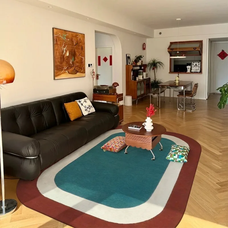 Oval Living Room Carpet Decoration Middle-aged Retro High-end Sofa Coffee Table Floor Mat Blue Bedroom Bedside Rug Carpets 카펫
Oval Living Room Carpet Decoration Middle-aged Retro High-end Sofa Coffee Table Floor Mat Blue Bedroom Bedside Rug Carpets 카펫