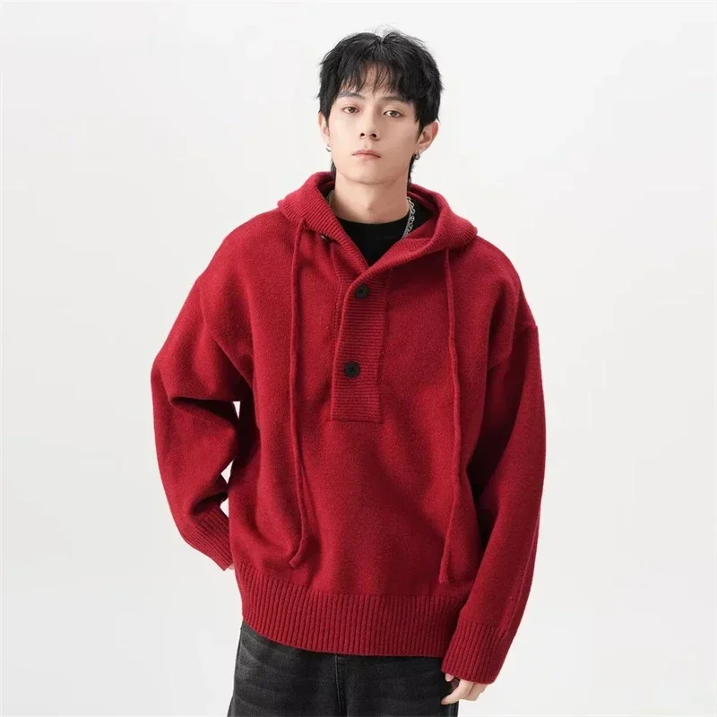 Spring Men's Y2K Vintage Hoodie Sweaters Casual Half-button Loose Knitted Pullovers Korean Fashion Solid Streetwear Jumpers
Spring Men's Y2K Vintage Hoodie Sweaters Casual Half-button Loose Knitted Pullovers Korean Fashion Solid Streetwear Jumpers