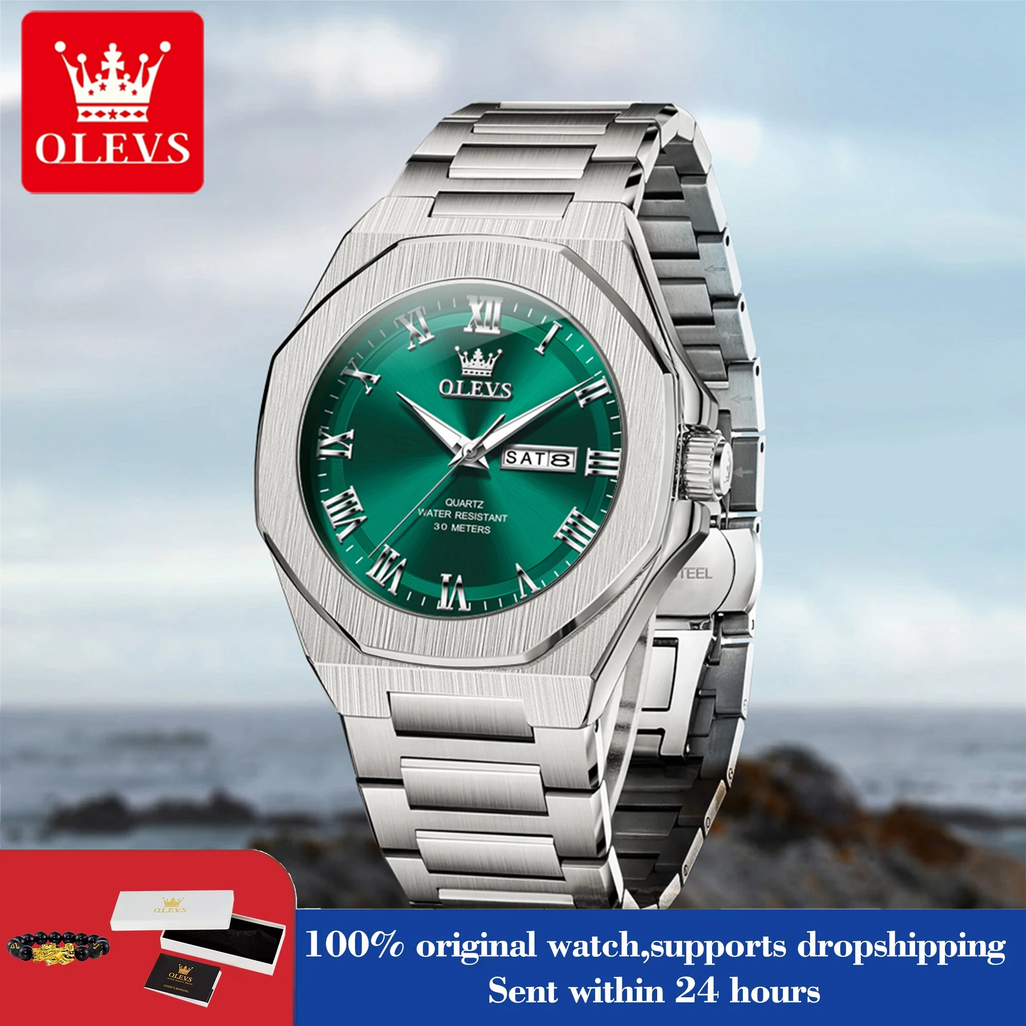 OLEVS 3727 Mens Watches Waterproof Luminous Week Date Quartz Watches Stainless Steel Luxury Watches For Men High Quality Reloj
OLEVS 3727 Mens Watches Waterproof Luminous Week Date Quartz Watches Stainless Steel Luxury Watches For Men High Quality Reloj