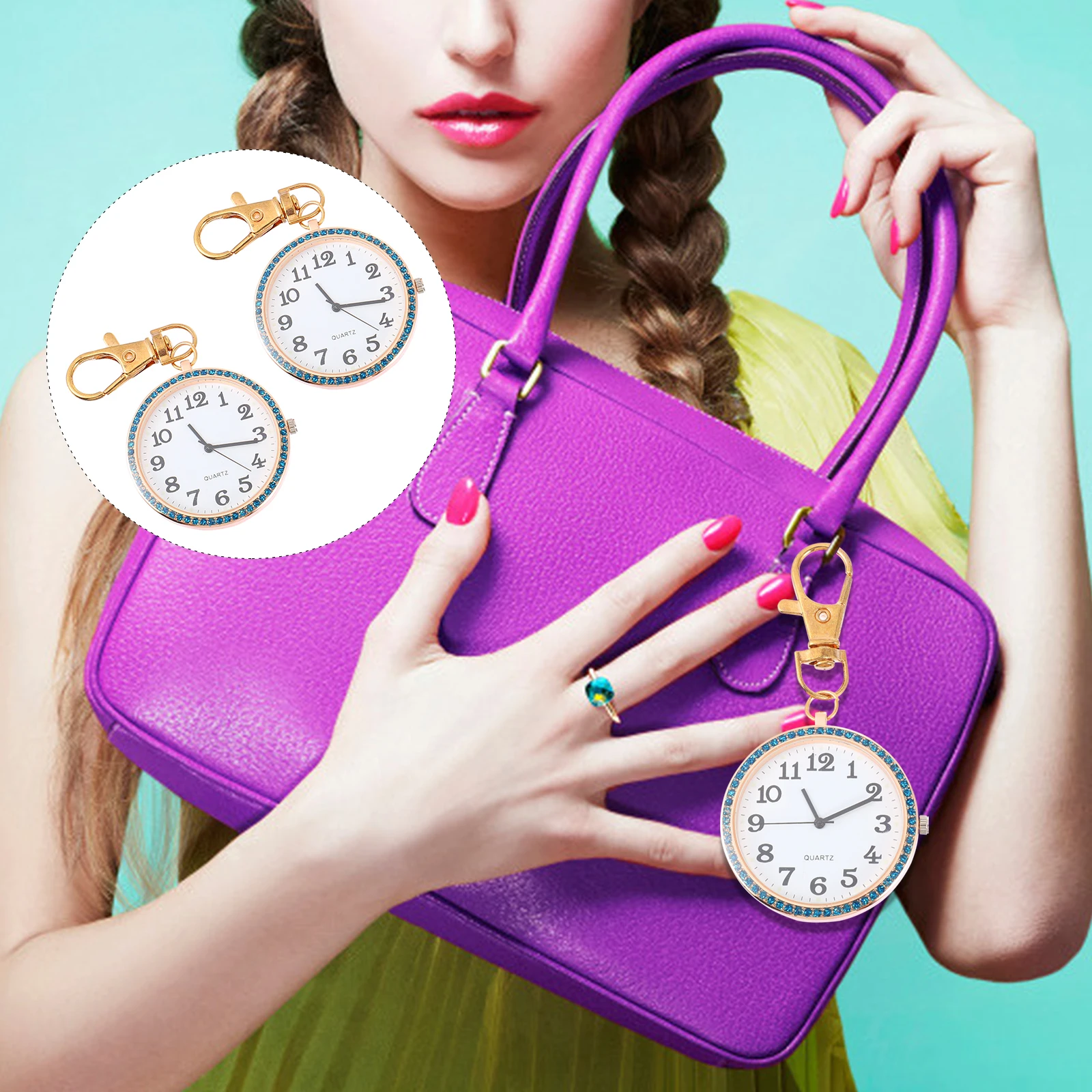 2pcs Children's Nurse Keychain Pocket Watch Rhinestone Clip On Bag Belt Portable Gift for Birthday Wedding Christmas Halloween
2pcs Children's Nurse Keychain Pocket Watch Rhinestone Clip On Bag Belt Portable Gift for Birthday Wedding Christmas Halloween