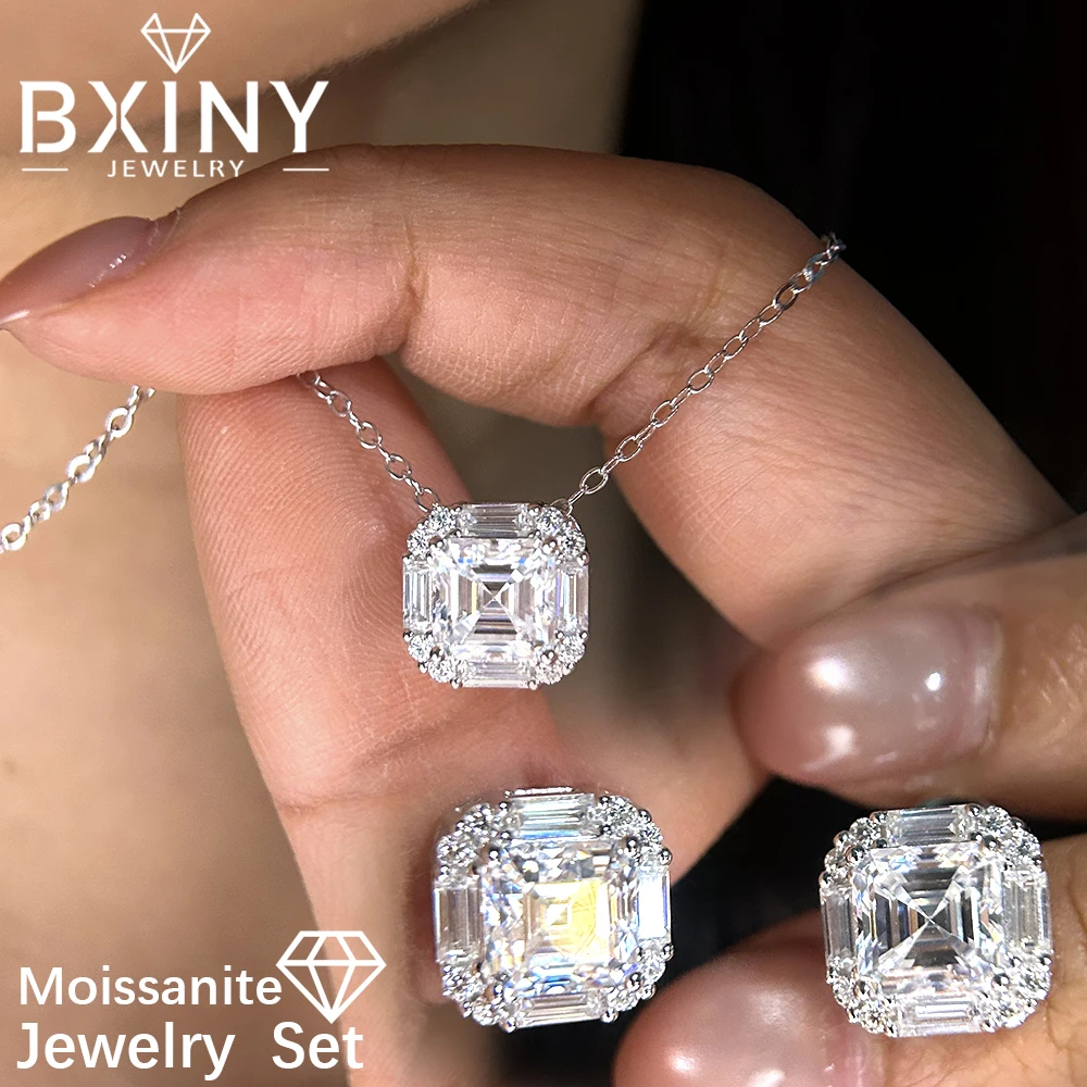 BXINY Asscher Cut All Moissanite Earrings&Pendant Necklace Jewelry Set 100%925 Silver Square Lab Diamond for Women Gift with GRA
BXINY Asscher Cut All Moissanite Earrings&Pendant Necklace Jewelry Set 100%925 Silver Square Lab Diamond for Women Gift with GRA