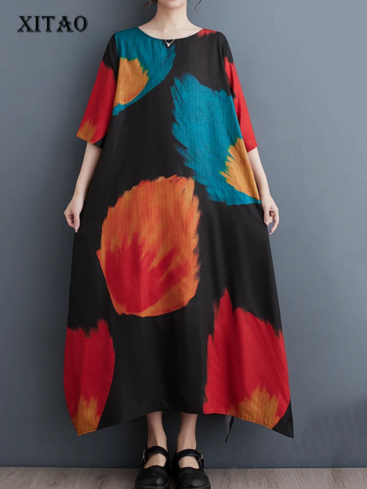 XITAO Print Half Sleeve O-neck Dress Irregular Pullover Loose Casual Slimming Fashion 2024 Spring Women New Dress DMJ3852
XITAO Print Half Sleeve O-neck Dress Irregular Pullover Loose Casual Slimming Fashion 2024 Spring Women New Dress DMJ3852