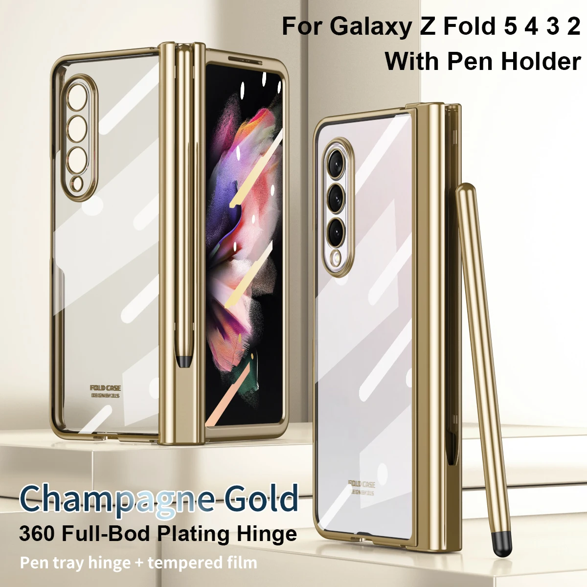 With S Pen Holder For Samsung Galaxy Z Fold 4 3 5 2 Case Hinge Clear Plating Shockproof Transparent Full Screen Protector Cover
With S Pen Holder For Samsung Galaxy Z Fold 4 3 5 2 Case Hinge Clear Plating Shockproof Transparent Full Screen Protector Cover