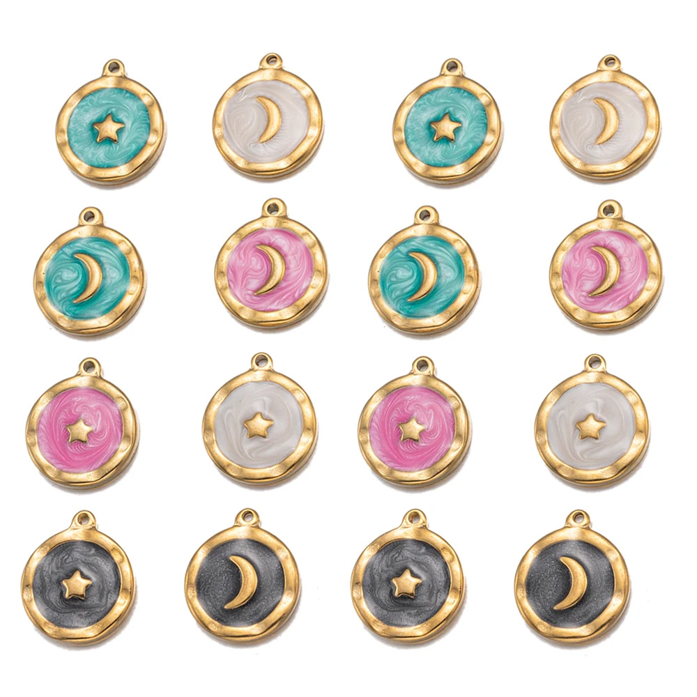 5pcs/Lot Stainless Steel Enamel Moon Love Heart Charms Pendants for DIY Earrings Necklace Jewelry Making Supplies Accessories
5pcs/Lot Stainless Steel Enamel Moon Love Heart Charms Pendants for DIY Earrings Necklace Jewelry Making Supplies Accessories