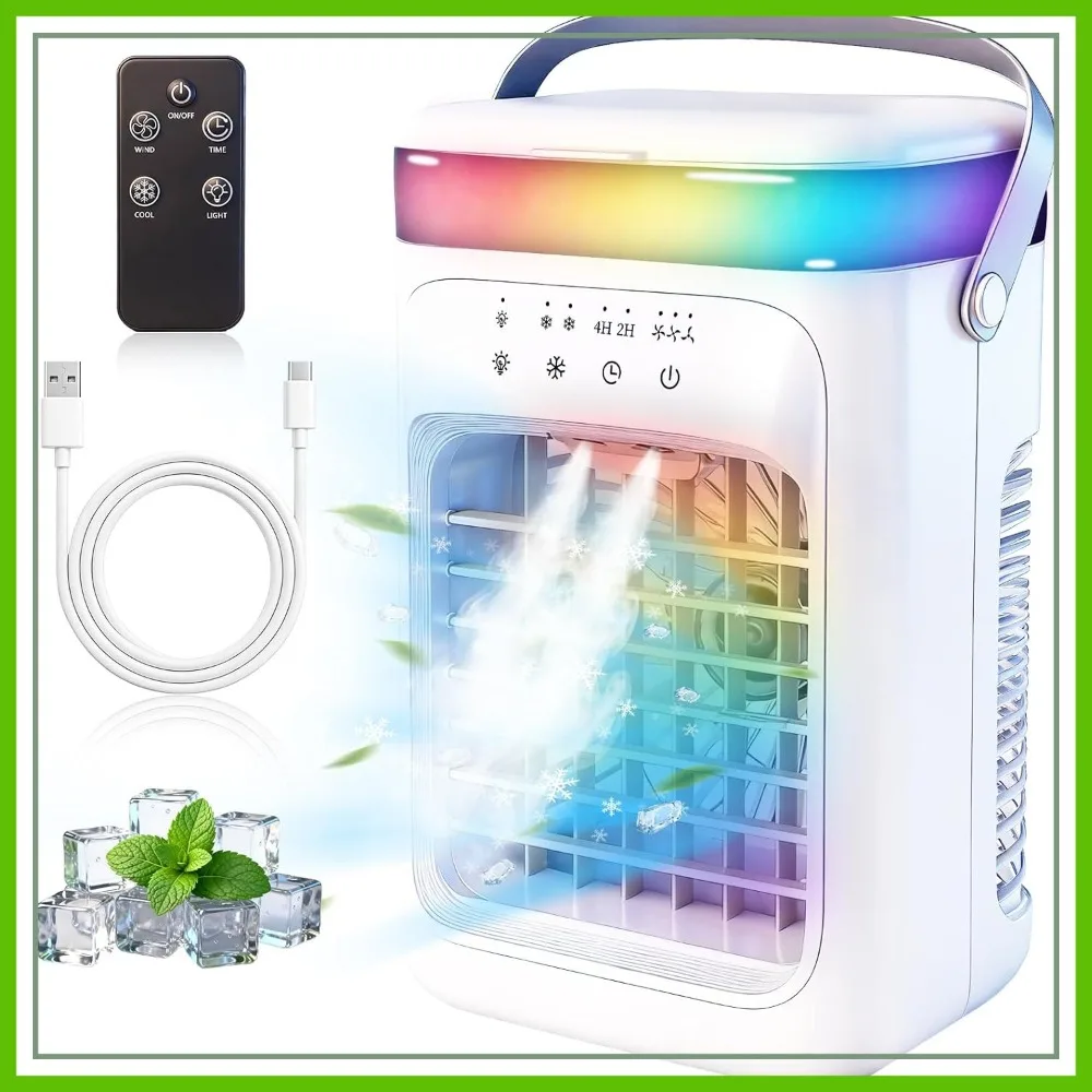 2026 New 4-in-1 Portable Air Conditioner, ≤30dB Quiet, 12H Runtime, 1000ML Cooler, 3 Speeds, Remote, Timer, 7-Color LED for Bedroom Office Car
2026 New 4-in-1 Portable Air Conditioner, ≤30dB Quiet, 12H Runtime, 1000ML Cooler, 3 Speeds, Remote, Timer, 7-Color LED for Bedroom Office Car