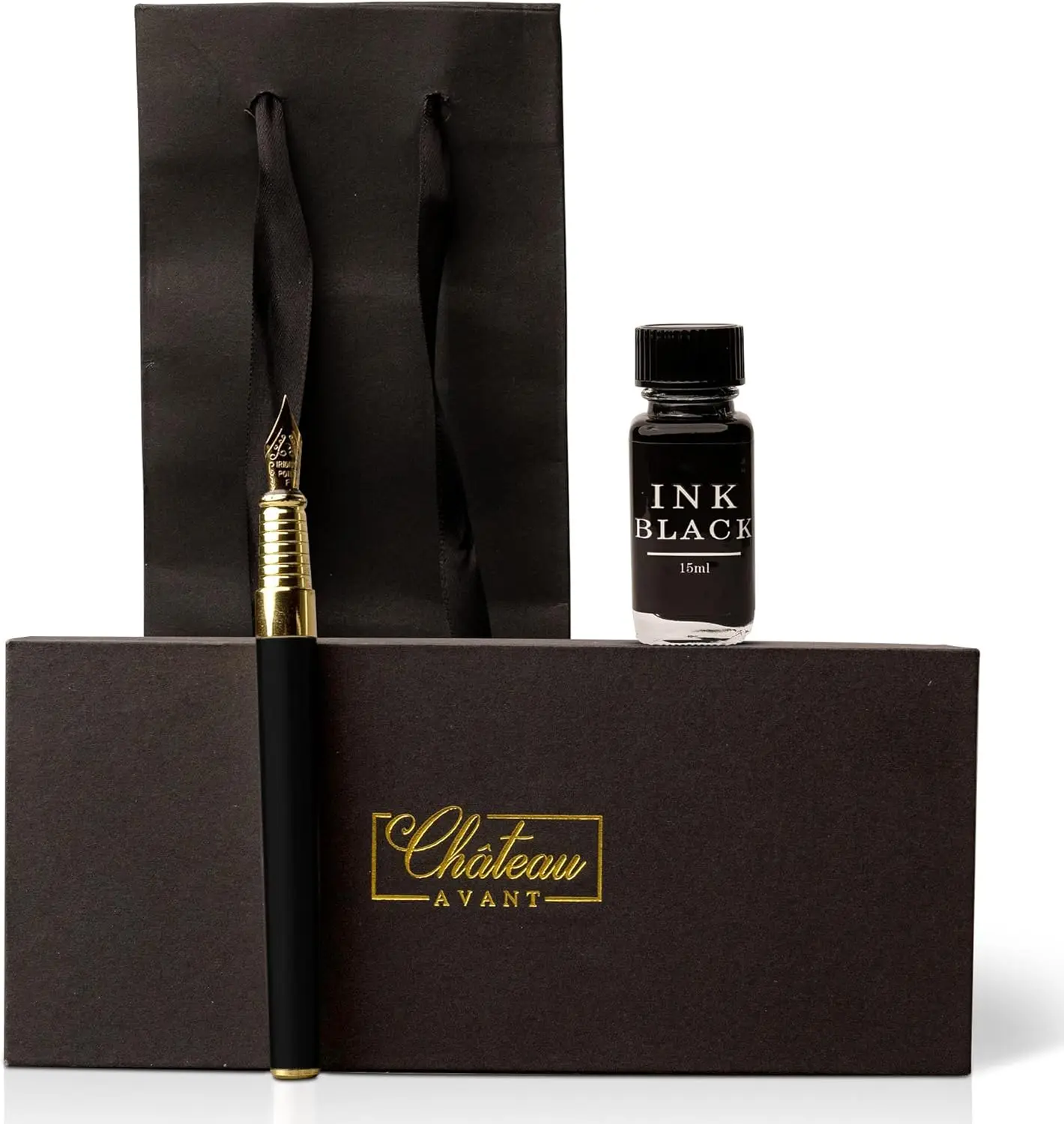 Premium Fountain Pen Gift Set with Fine Nib and Black Ink, Refillable for Him or Her
Premium Fountain Pen Gift Set with Fine Nib and Black Ink, Refillable for Him or Her