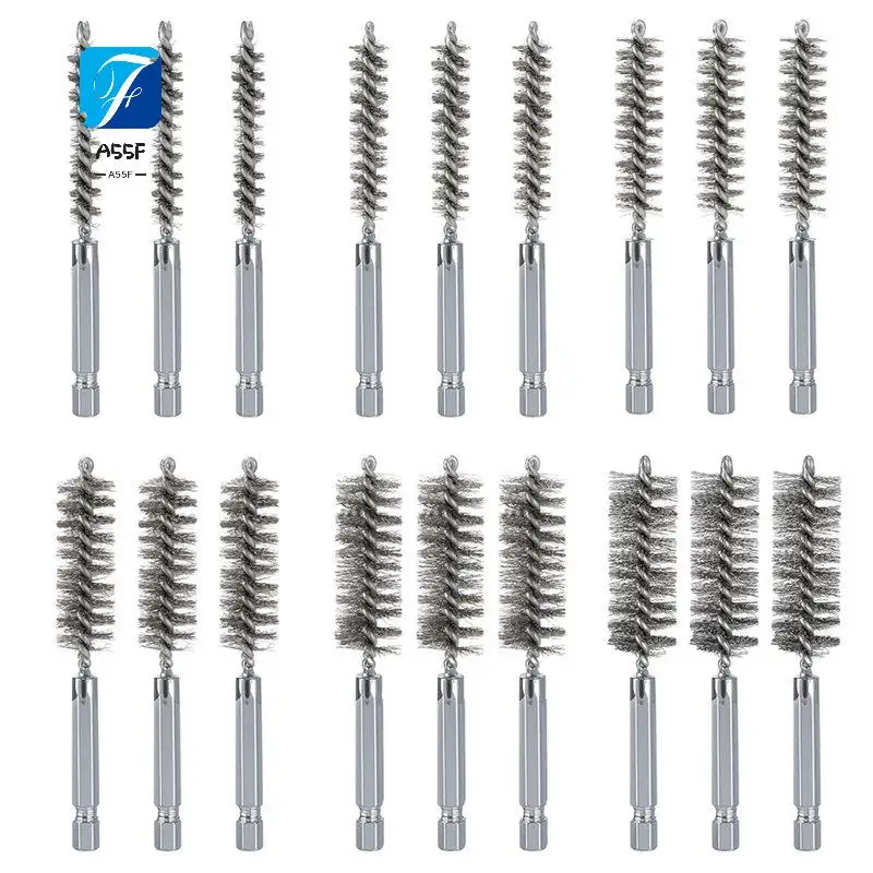 A55F-3Sets 18Pcs Stainless Steel Wire Bore Brush Set With 1/4" Hex Shank For Efficient Cleaning 6 Size (8/10/12/15/17/19Mm)
A55F-3Sets 18Pcs Stainless Steel Wire Bore Brush Set With 1/4" Hex Shank For Efficient Cleaning 6 Size (8/10/12/15/17/19Mm)
