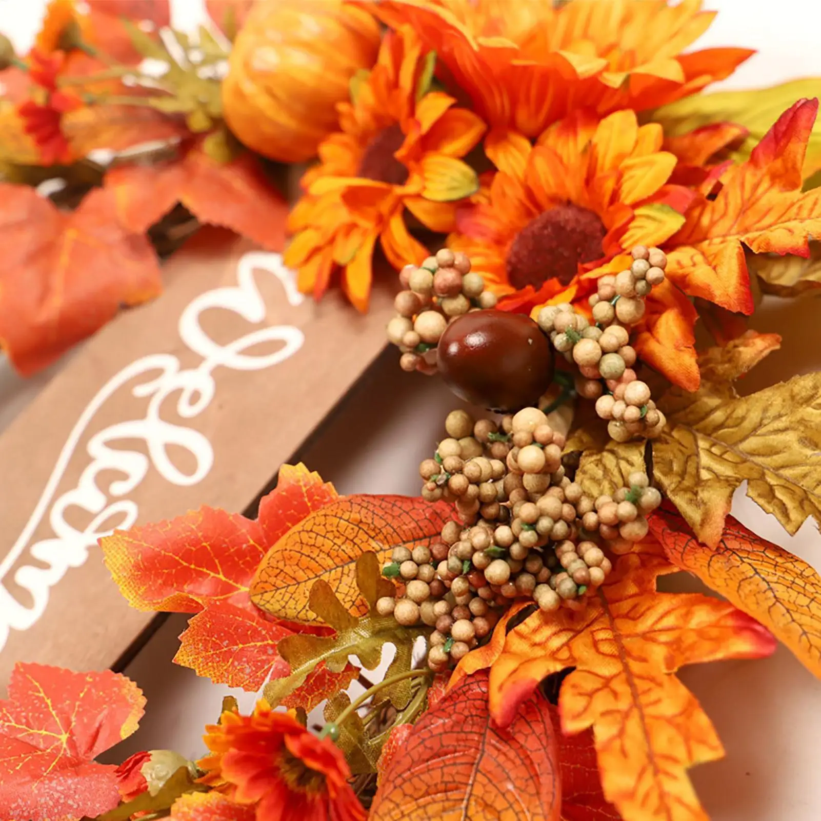 Осенний венок Подсолнух Тыква Клен День Благодарения Венок на День Благодарения Декор для фестиваля урожая Офис Квартира Кофе
Осенний венок Подсолнух Тыква Клен День Благодарения Венок на День Благодарения Декор для фестиваля урожая Офис Квартира Кофе