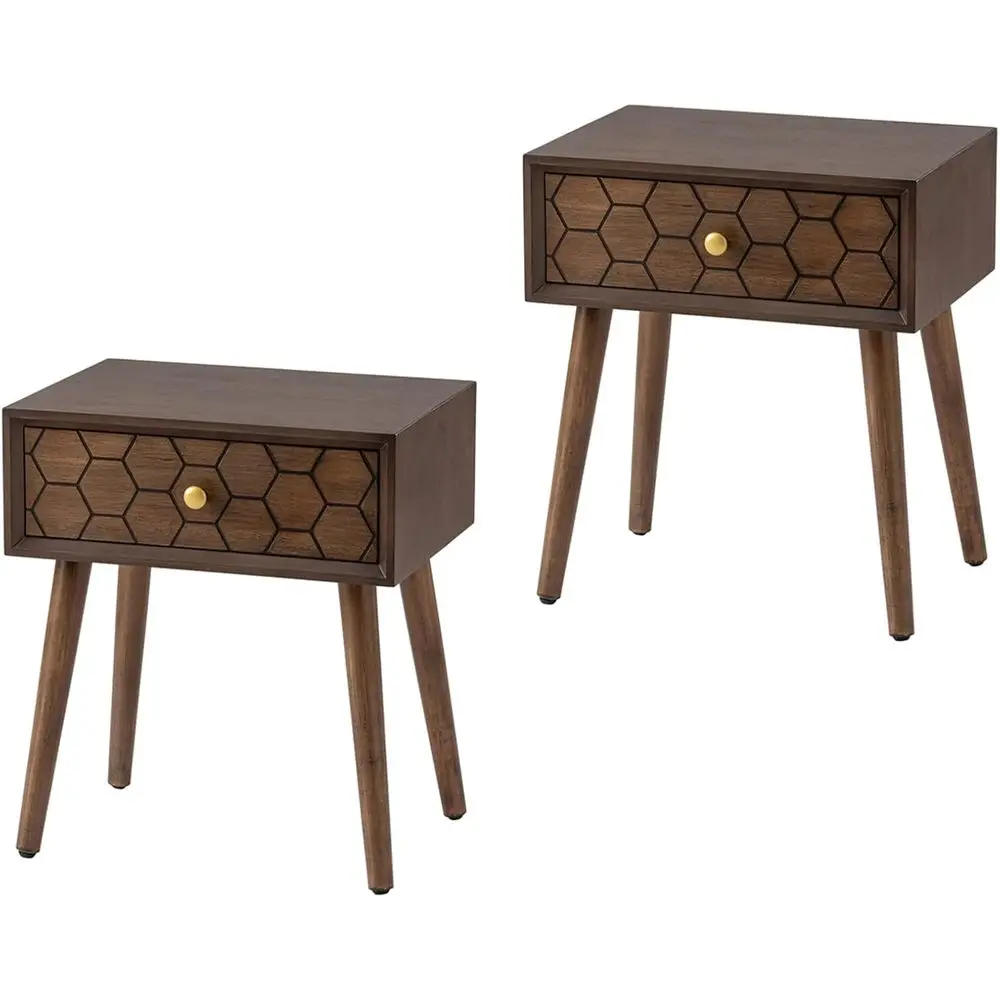 Compact 20 Brown Retro 2-Piece Nightstand Set for Living Room and Bedroom
Compact 20 Brown Retro 2-Piece Nightstand Set for Living Room and Bedroom