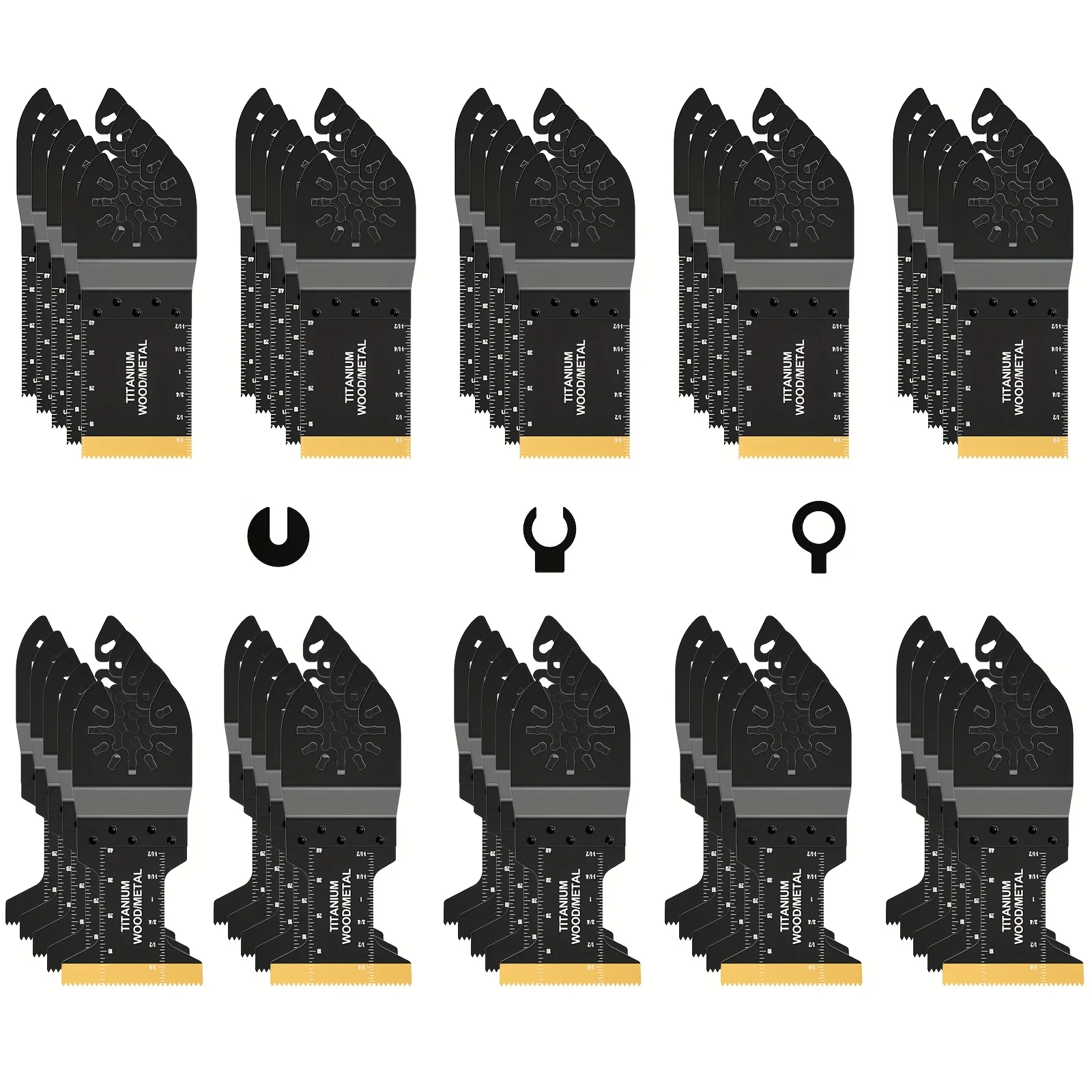 AIFICUT 50pcs Titanium Bi-meta Multitool Blades, Quick Release High Precision Multi-Tooth Oscillating Saw Blades for Wood Plastic Metal Cutting
AIFICUT 50pcs Titanium Bi-meta Multitool Blades, Quick Release High Precision Multi-Tooth Oscillating Saw Blades for Wood Plastic Metal Cutting
