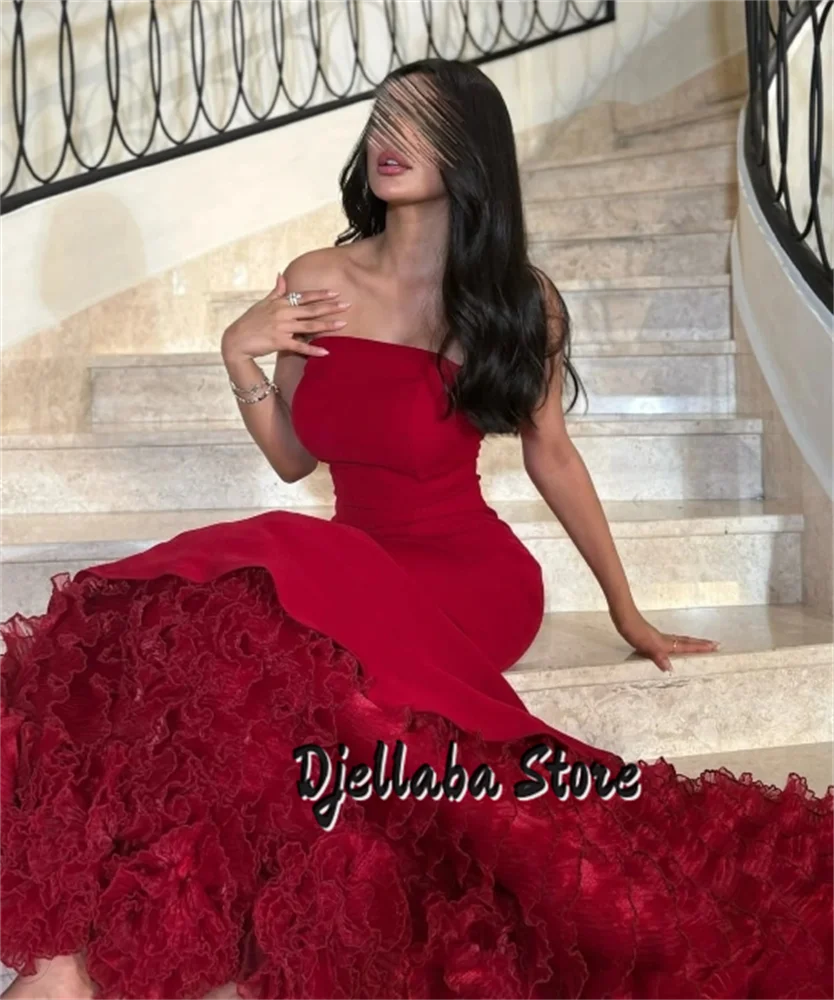 Customized Red Lace A-lin Evening Dress Women Prom Gown Formal Party Strapless Floor Length Bespoke Occasion Dresses
Customized Red Lace A-lin Evening Dress Women Prom Gown Formal Party Strapless Floor Length Bespoke Occasion Dresses