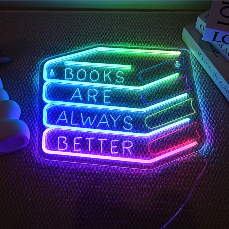 Books Are Always Better Neon Sign For Party Read Study Club Bedroom Library For Colorful LED Lights Room Decoration Wall Decor
Books Are Always Better Neon Sign For Party Read Study Club Bedroom Library For Colorful LED Lights Room Decoration Wall Decor