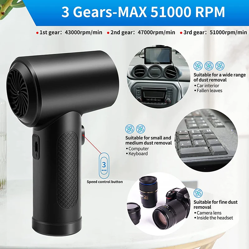 Protable Air Duster for Computer Cleaning Cordless Compressed Air Blower with LED Light for PC Keyboard Car Air Clean Gun
Protable Air Duster for Computer Cleaning Cordless Compressed Air Blower with LED Light for PC Keyboard Car Air Clean Gun