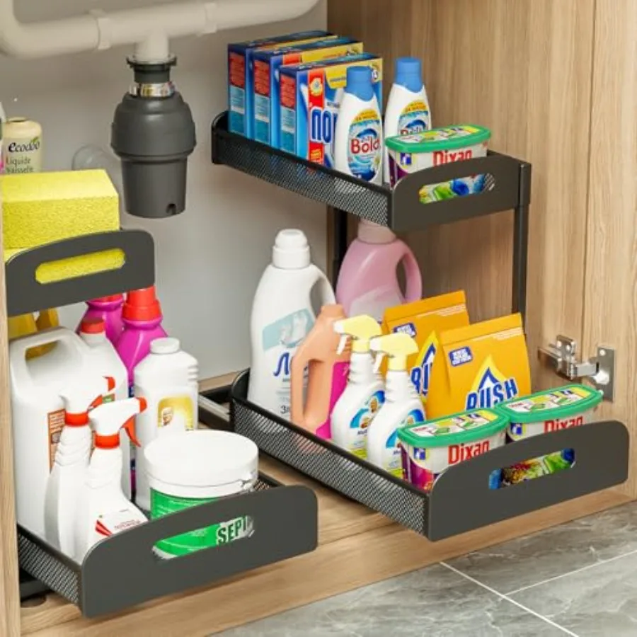 2 Pack Under Sink Organizer 2 Tier Height Adjustable Kitchen Cabinet Organizer Pull Out Metal Cabinet Shelf Organizer Under the
2 Pack Under Sink Organizer 2 Tier Height Adjustable Kitchen Cabinet Organizer Pull Out Metal Cabinet Shelf Organizer Under the